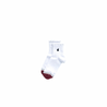 A white sock for girls with a maroon toe for easy sorting. 